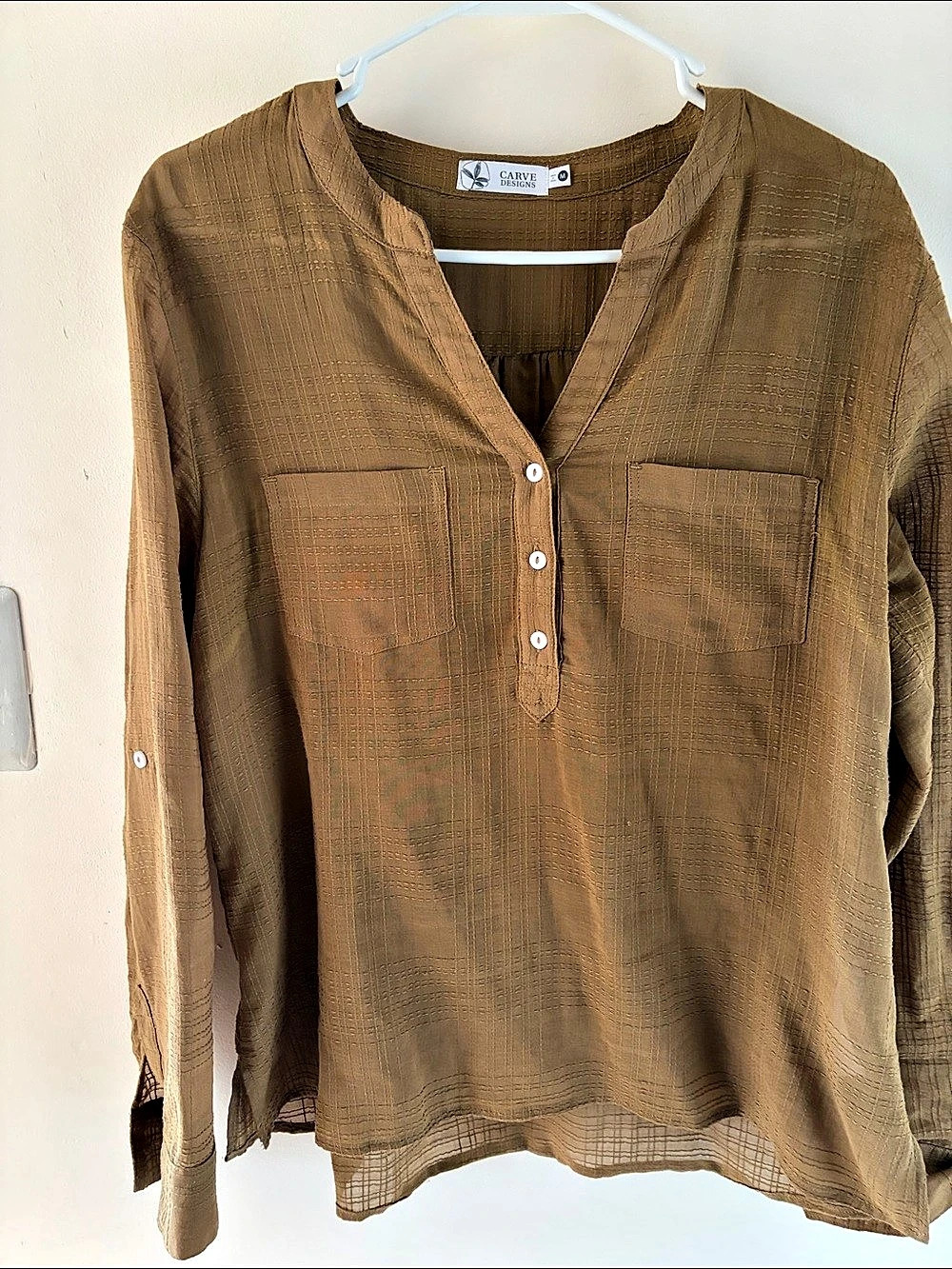 Carve Designs Dylan Gauze Shirt Organic Cotton Tunic Medium